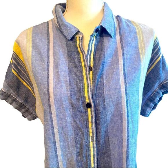 Beachlunchlounge Striped Short Sleeve Shirt Size Large - Picture 2 of 5